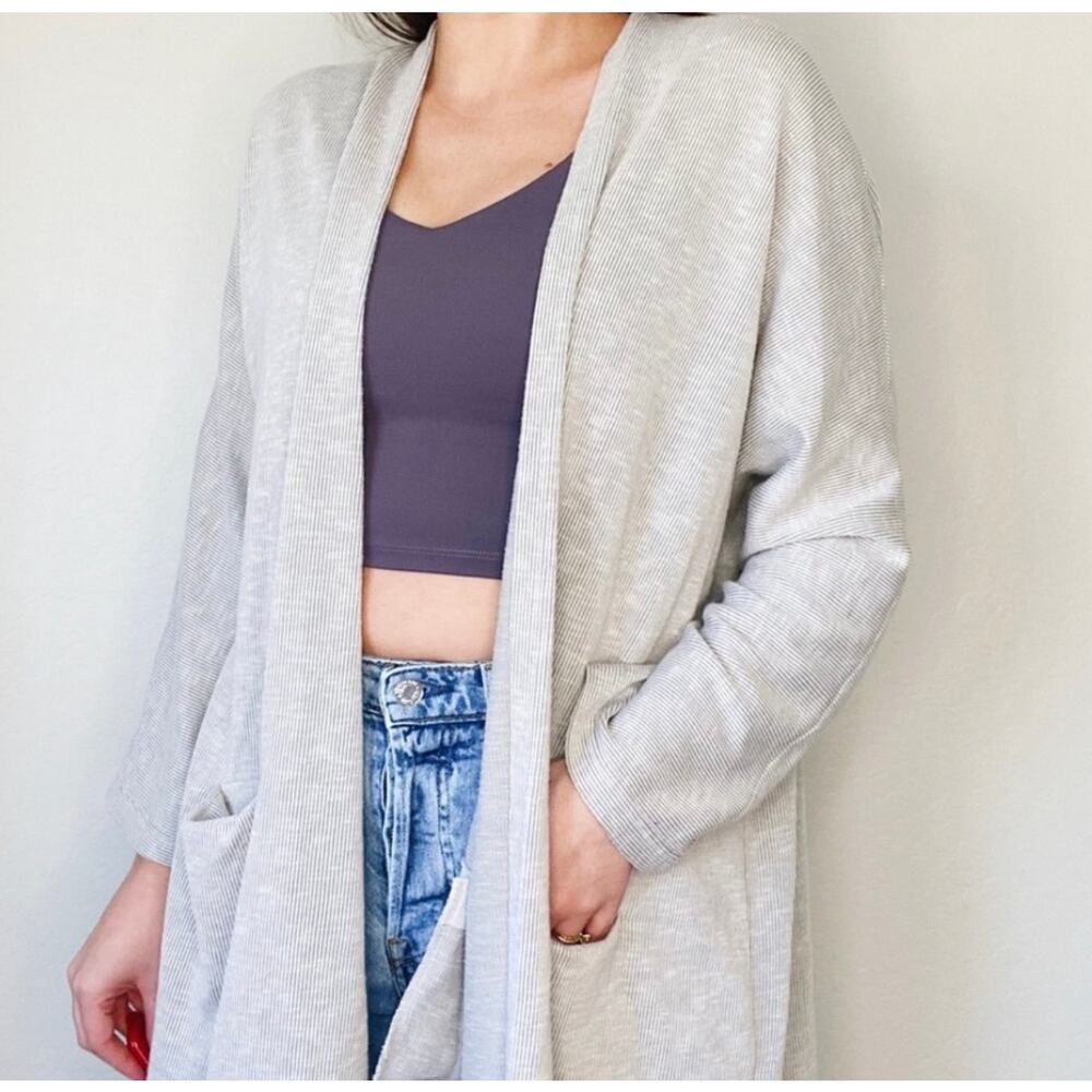 Anthropologie x Donni Slouchy Ribbed Striped Open Cardigan Blogger Fave